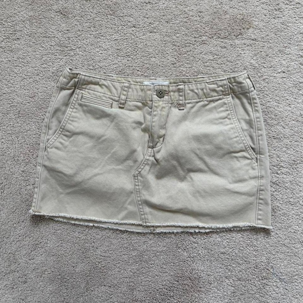 y2k 2000s Ralph Lauren tan mini skirt low rise preppy khaki micro mini 2000s